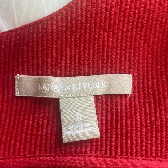 Banana Republic Vivid Red Ribbed Mini Dress - Picture 2 of 12